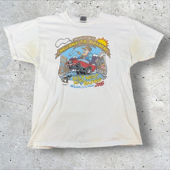 Fruit of the Loom Other - Vintage 2005 Wild West Auto Roundup T Shirt Golden Colorado Car Show L White